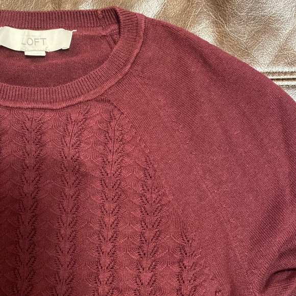 Loft Cranberry Textured XS Sweater - Picture 8 of 10